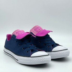 Converse CTAS Double Tongue Ox Navy Pink Low Top Kid Girl Shoes